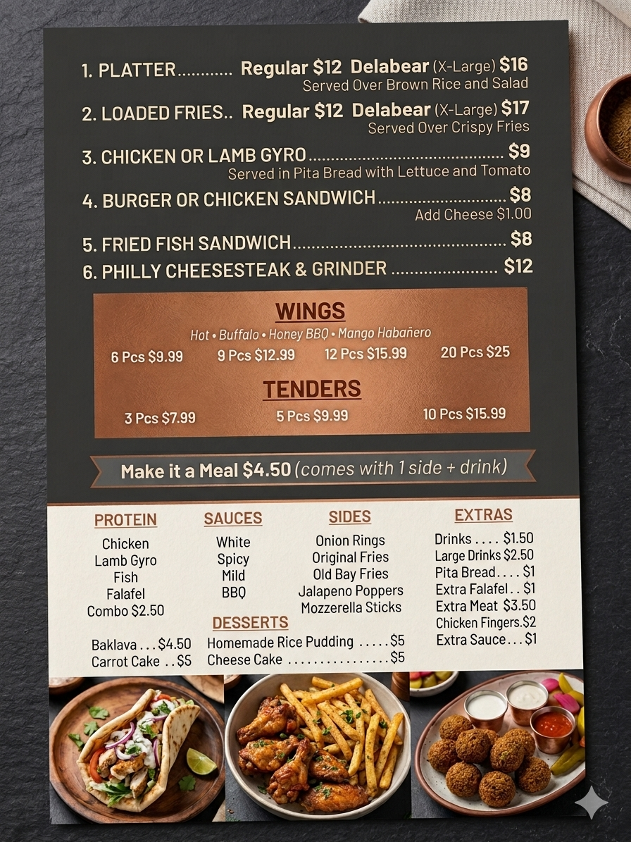 DCG Menu with Prices